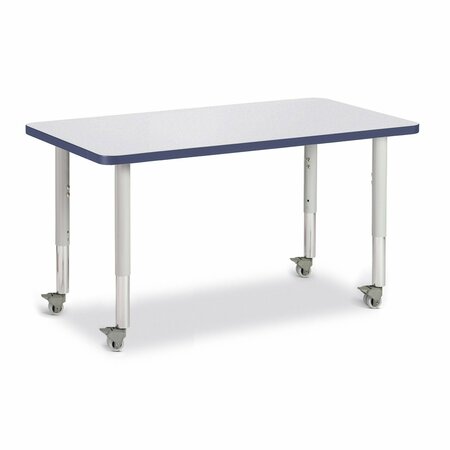 JONTI-CRAFT Berries Rectangle Activity Table, 24 in. x 36 in., Mobile, Freckled Gray/Navy/Gray 6478JCM112